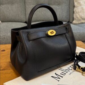 Mulberry rare Islington satchel shoulder bag silky black leather NWT